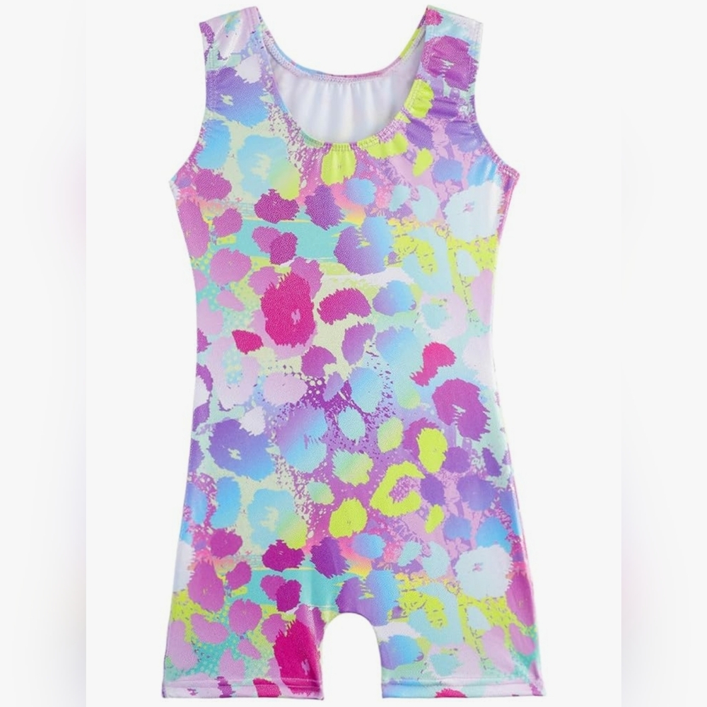 Leotard for Girls Gymnastics with Shorts Toddler Unitard Biketard, Size: 7-8Yrs
